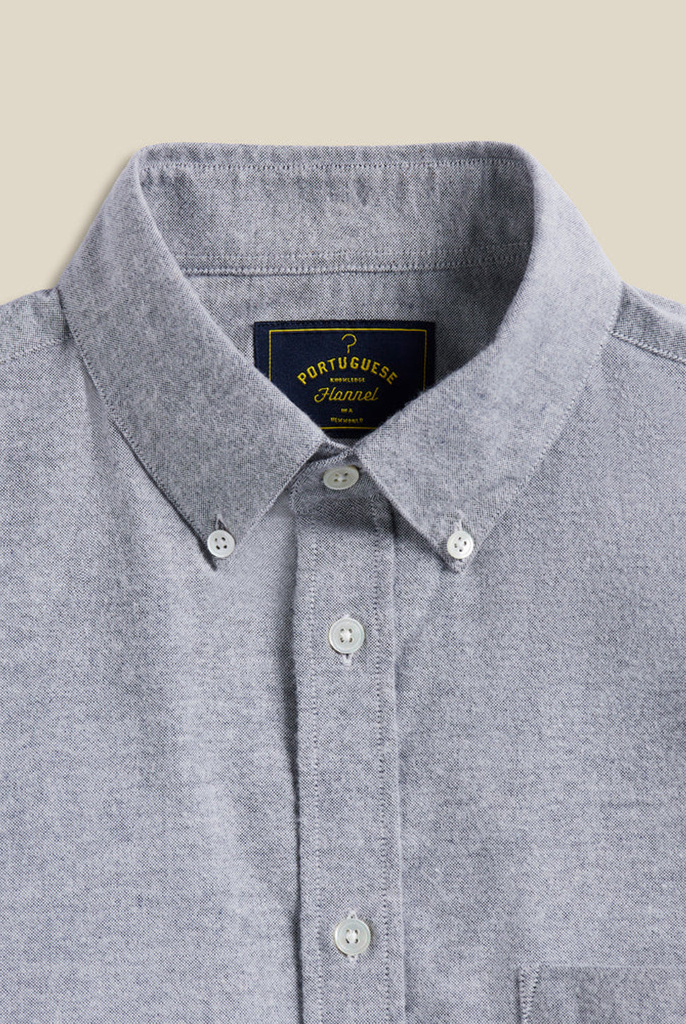 Brushed Oxford Shirt - Blue-PORTUGUESE FLANNEL-Over the Rainbow