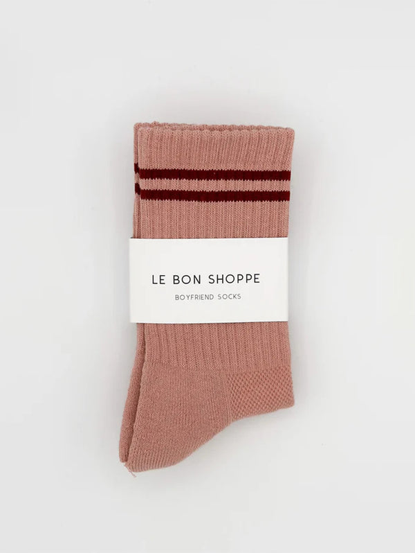 Boyfriend Socks - Vintage Pink-LE BON SHOPPE-Over the Rainbow