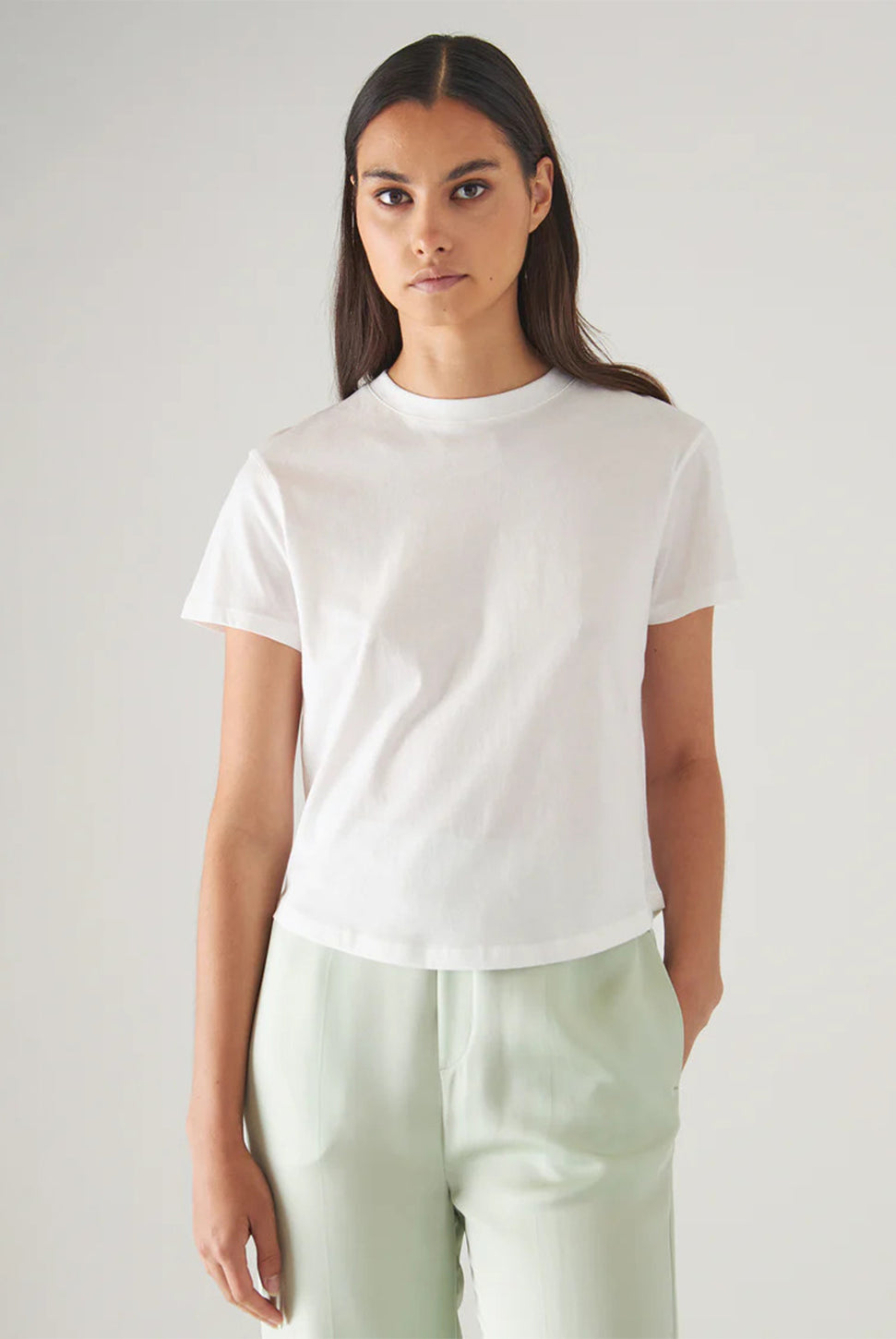 Short Sleeve Pima Classic Baby Tee - White-Patrick Assaraf-Over the Rainbow