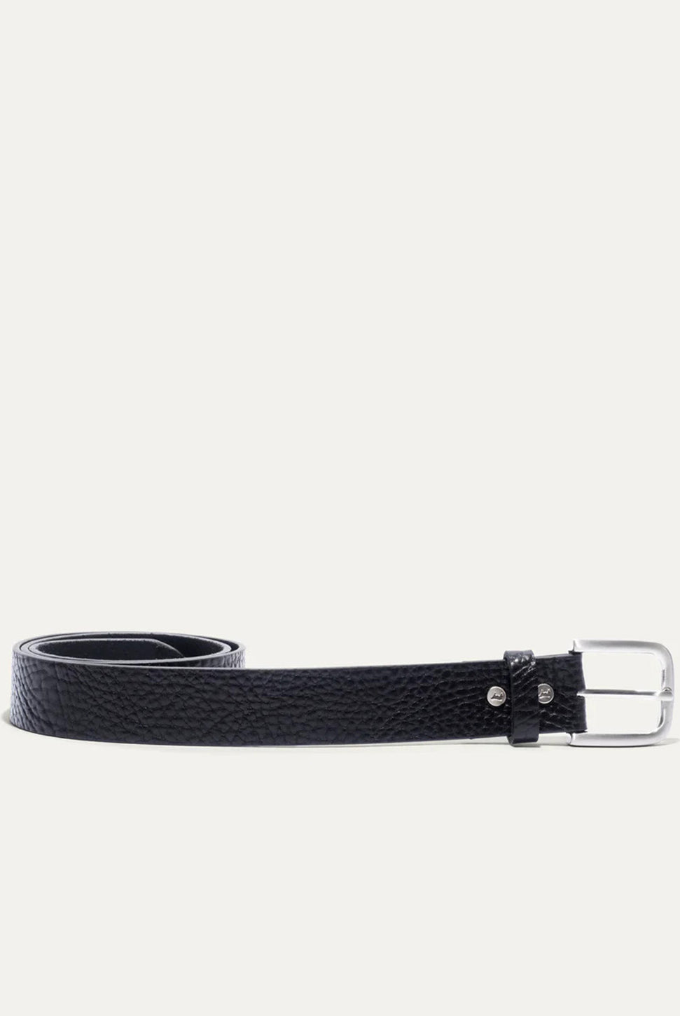 Shrunken American Bison Leather Belt - Black-WILL-Over the Rainbow