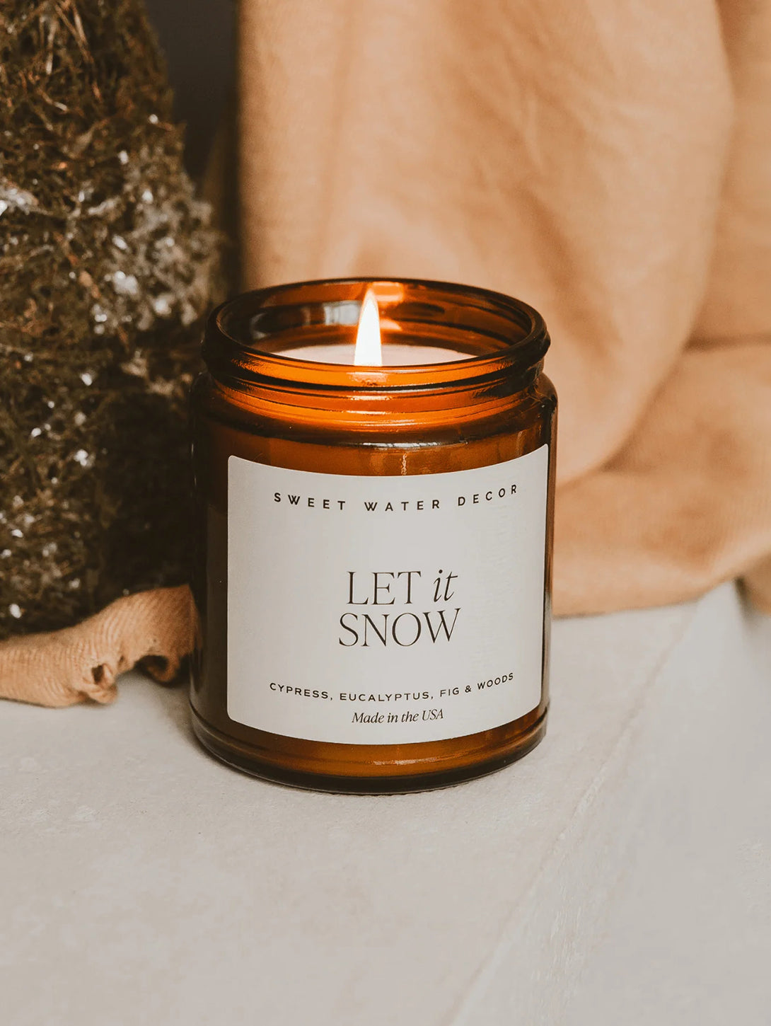 Amber Jar Soy Candle - Let It Snow-SWEET WATER DECOR-Over the Rainbow