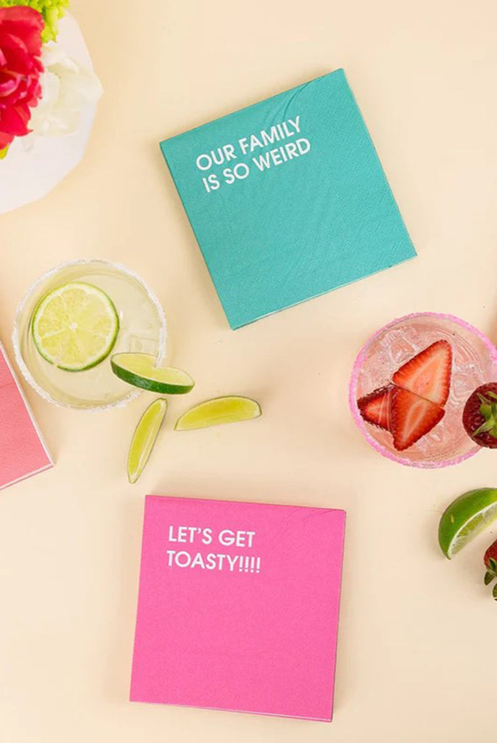 Let's Get Toasty - Cocktail Napkin-CHEZ GAGNE LETTERPRESS-Over the Rainbow