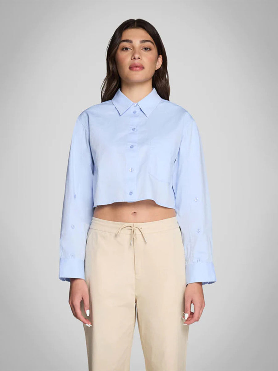 cropped dress shirt PURE & SIMPLE | Simply Cropped Shirt - Blue Mist