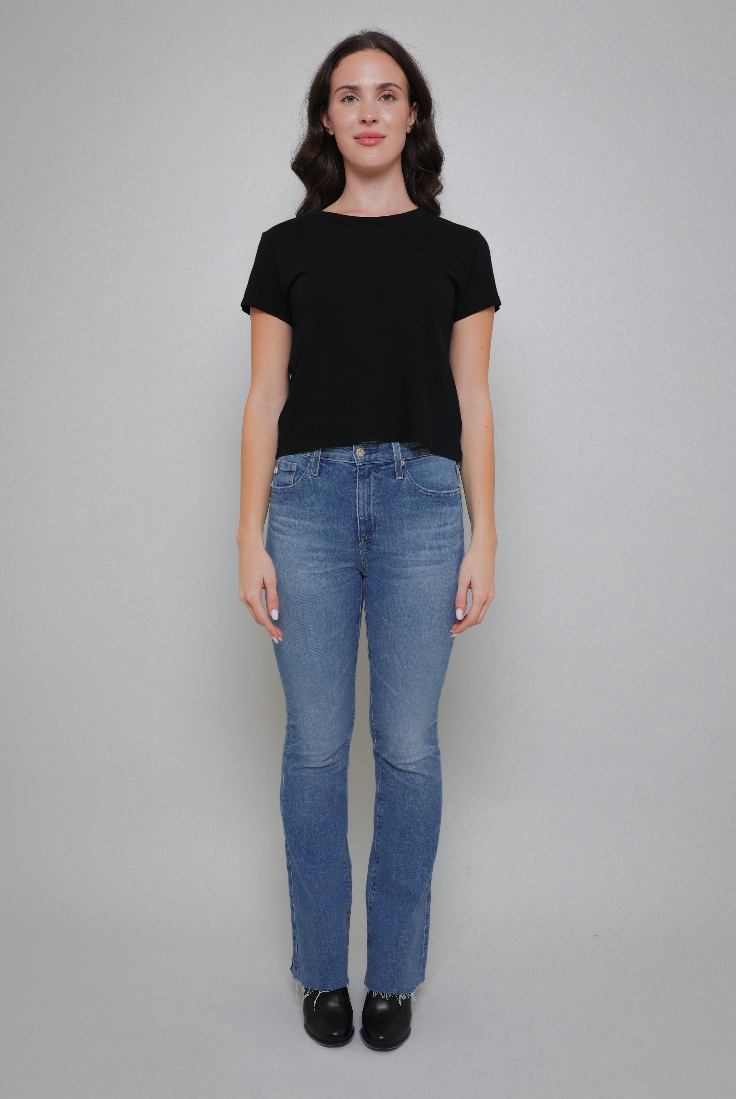 Marie Round Neck Short Sleeve-Velvet-Over the Rainbow