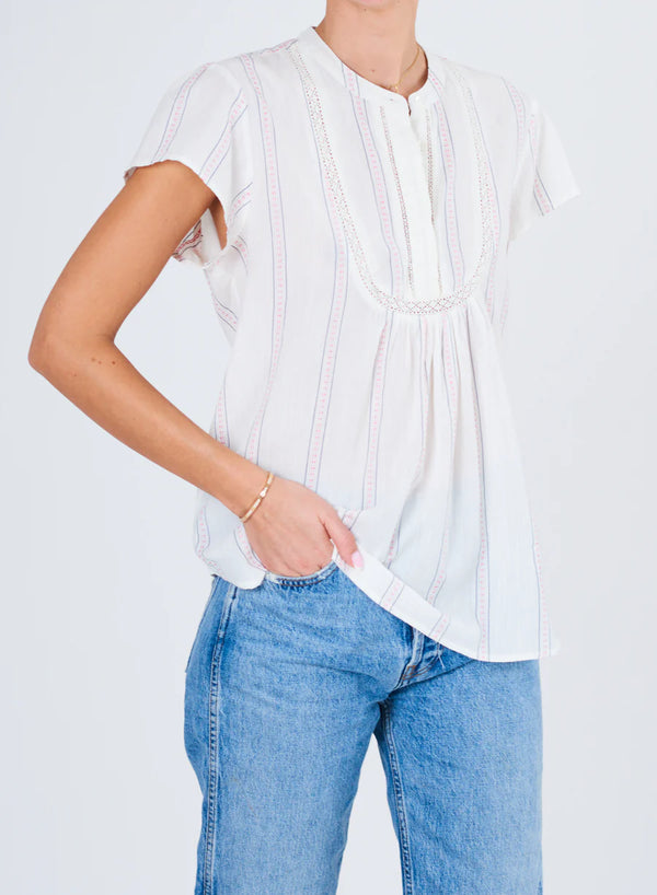Freya Lace top - Stripe-MABE-Over the Rainbow