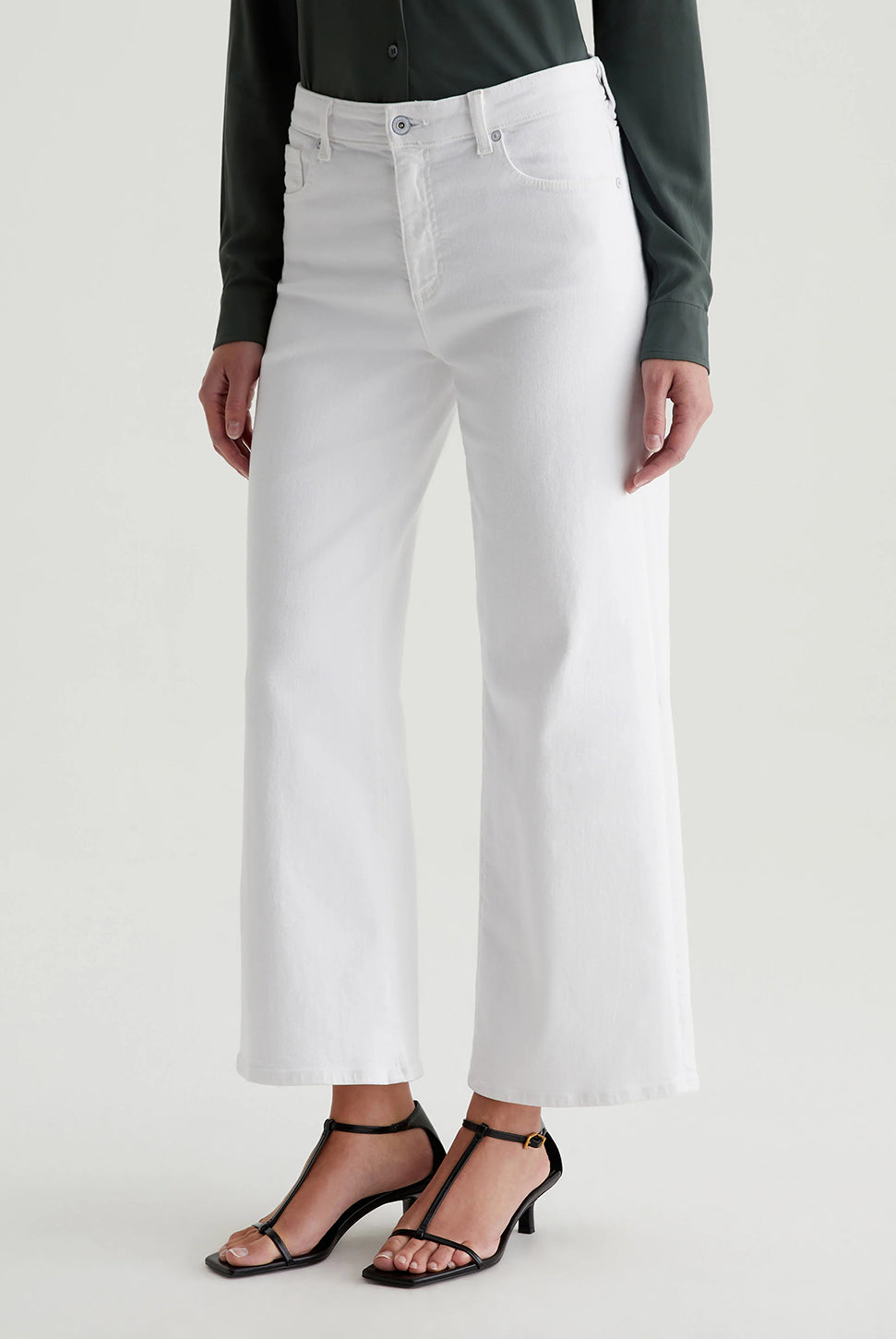 Saige Wide Crop Jean - Gallery White-AG Jeans-Over the Rainbow