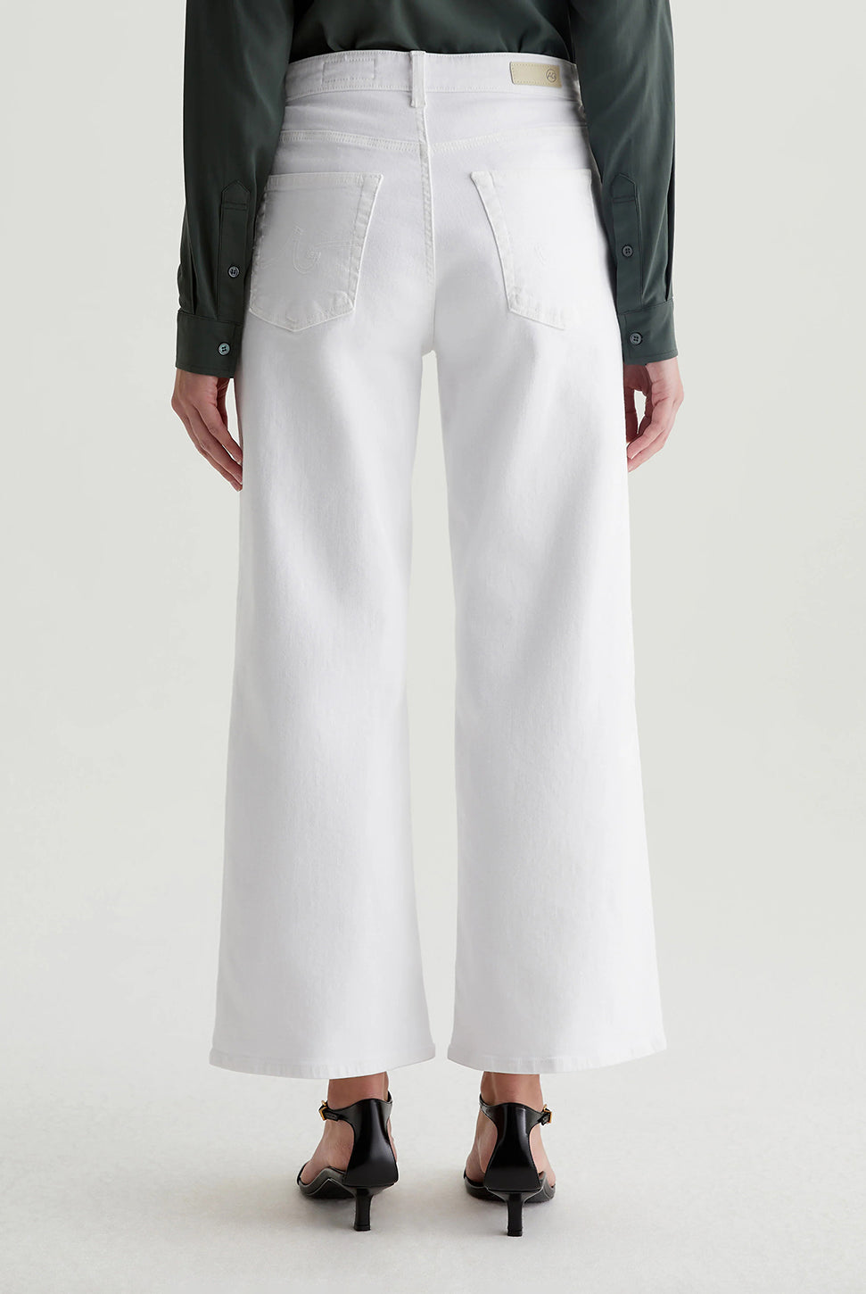Saige Wide Crop Jean - Gallery White-AG Jeans-Over the Rainbow