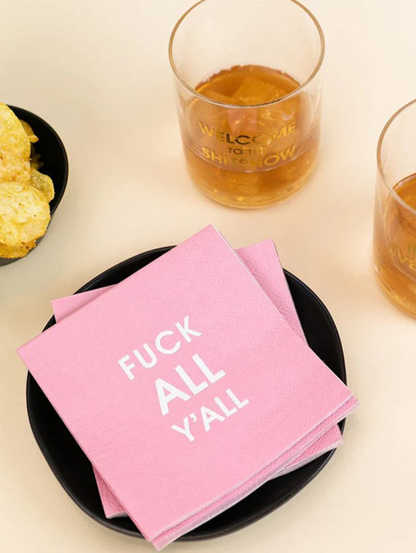 Fuck All Y'all Cocktail Napkin-CHEZ GAGNE LETTERPRESS-Over the Rainbow