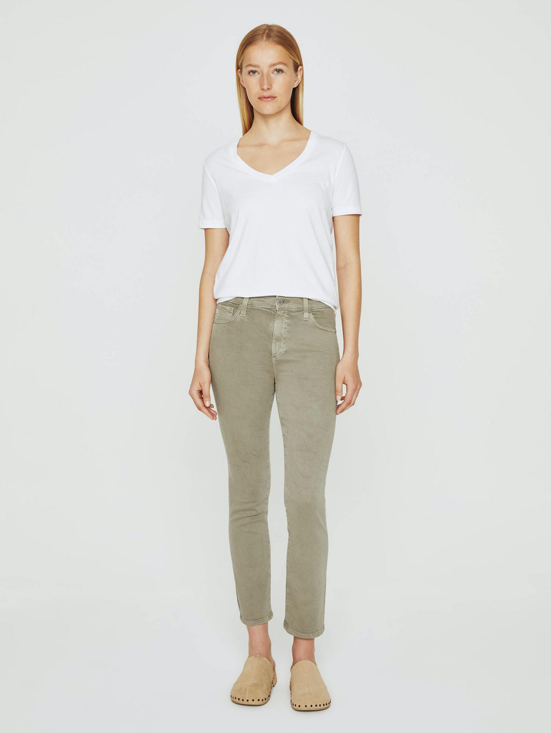 AG JEANS Mari High Rise Crop Straight Jean Rosemary Over the