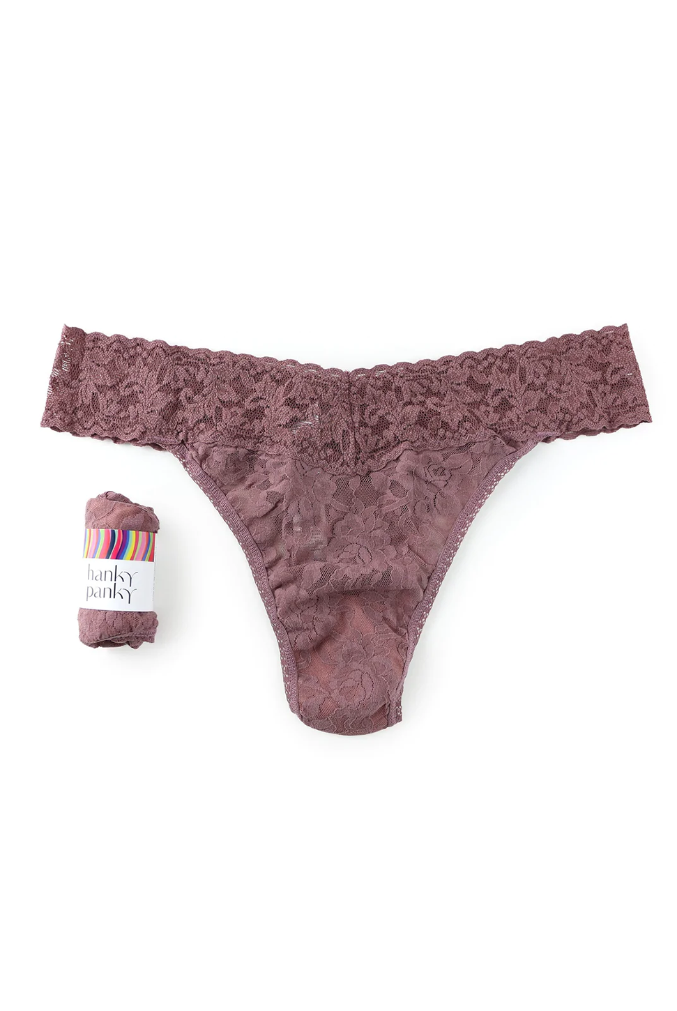 Signature Lace Original Rise Thong - Primary Colours-Hanky Panky-Over the Rainbow