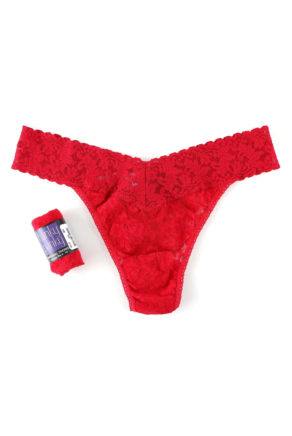 Signature Lace Original Rise Thong - Primary Colours-Hanky Panky-Over the Rainbow