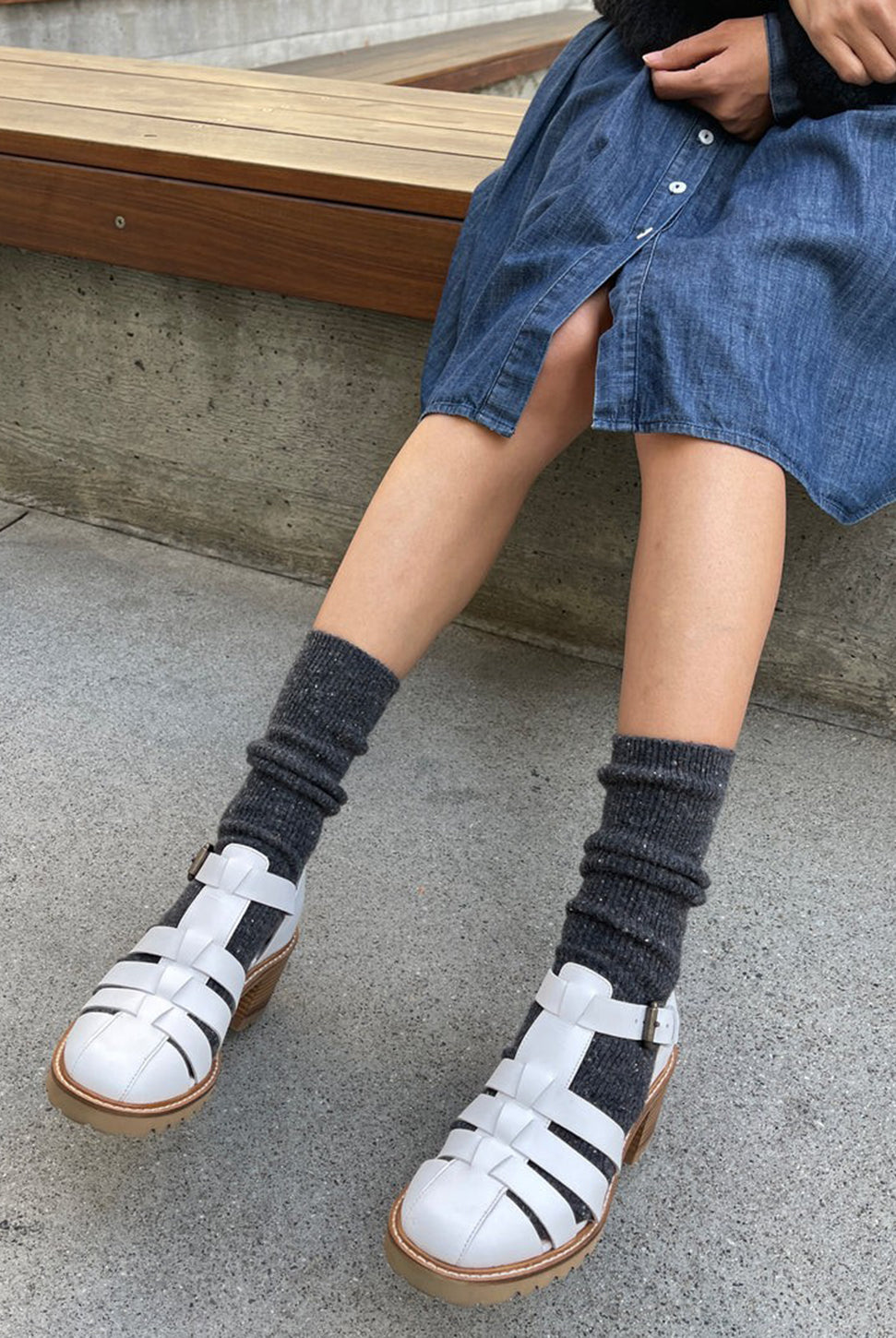 Snow Socks - Snow Charcoal-LE BON SHOPPE-Over the Rainbow