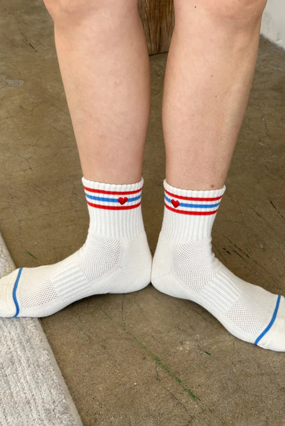 Embroidered Girlfriend Socks - Leche + Heart-LE BON SHOPPE-Over the Rainbow