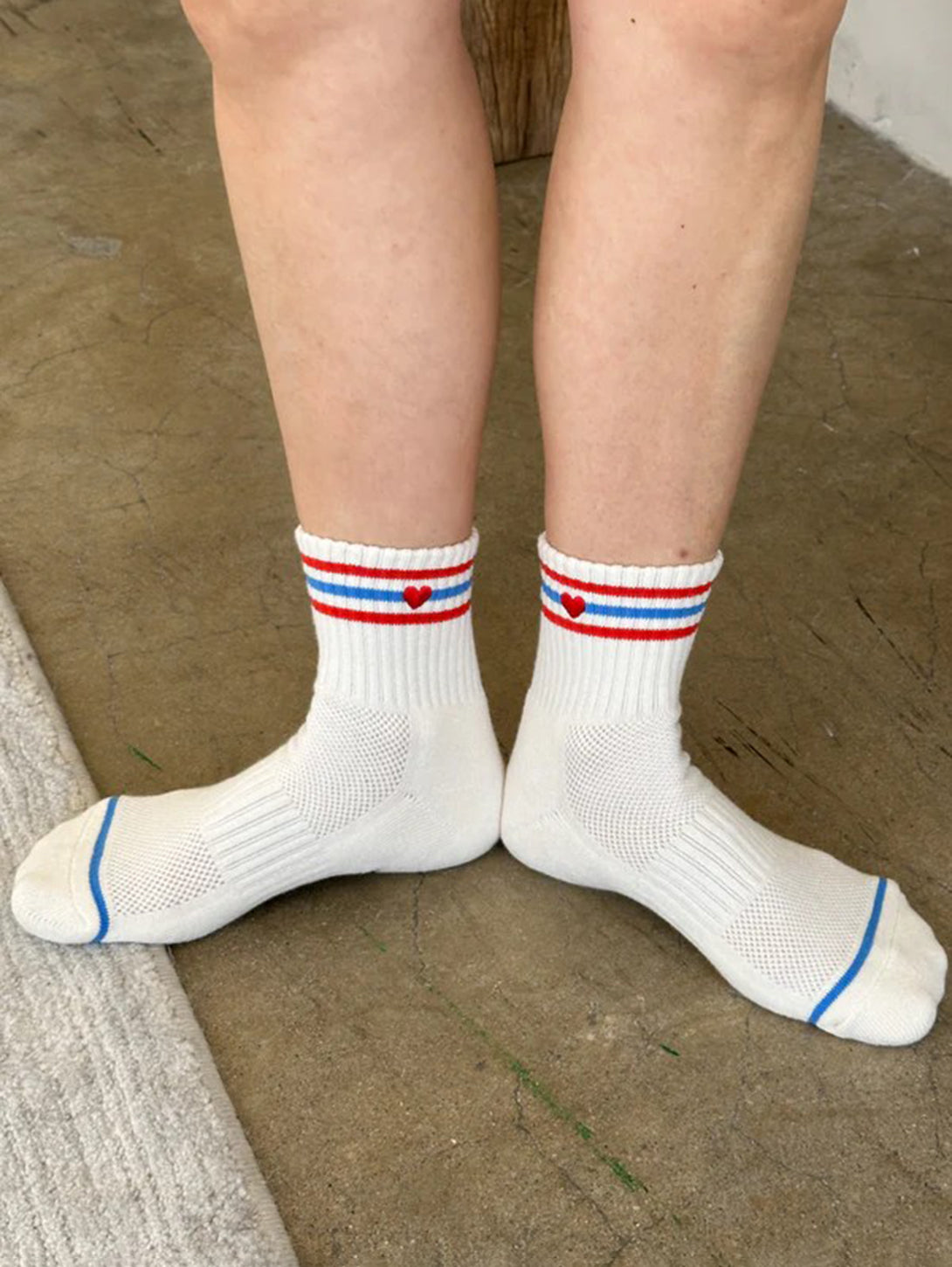 Embroidered Girlfriend Socks - Leche + Heart-LE BON SHOPPE-Over the Rainbow