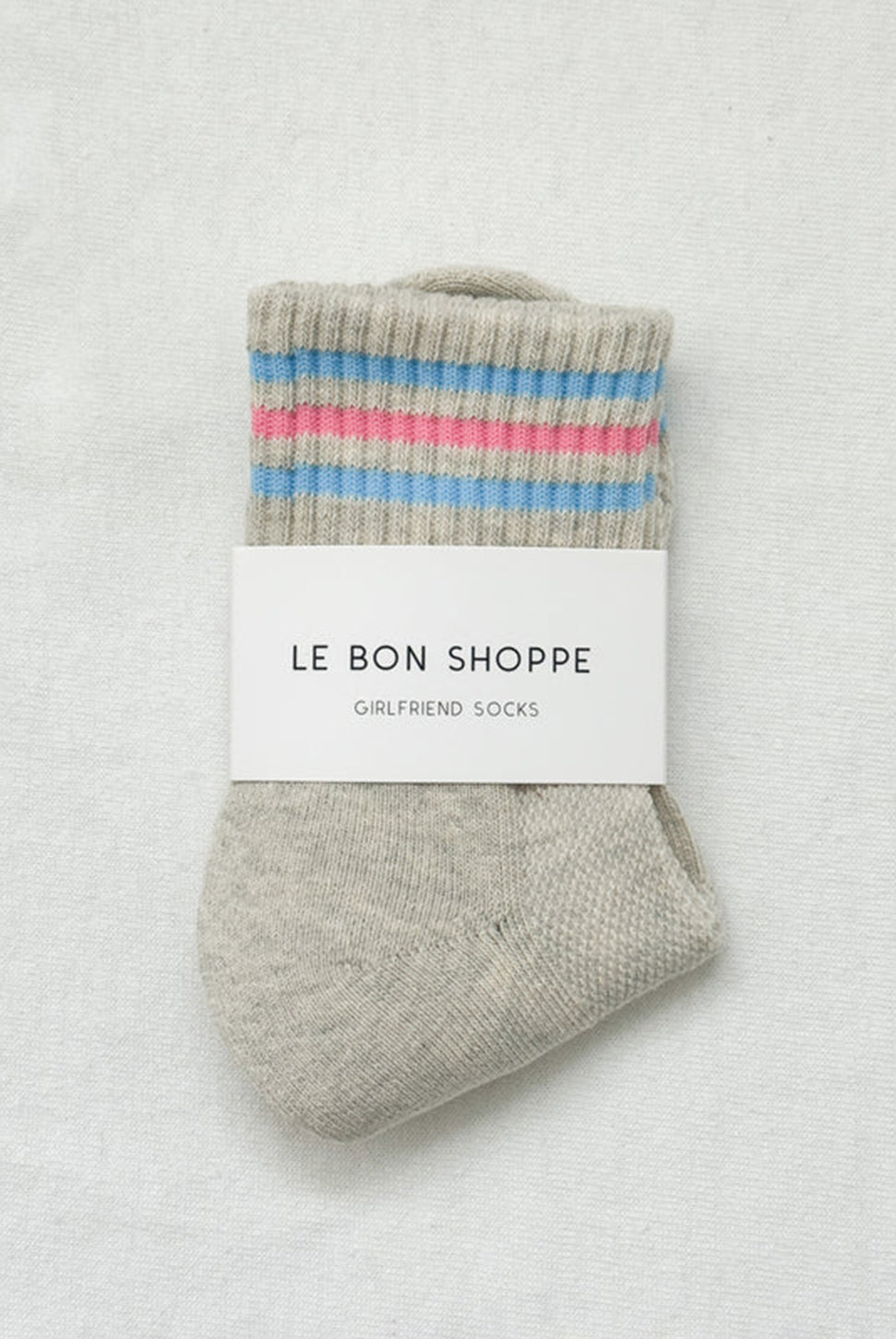 Embroidered Girlfriend Socks - Bright Grey-LE BON SHOPPE-Over the Rainbow