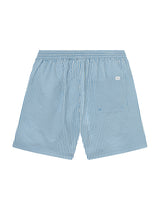 Stan Striped Swim Shorts - Washed Denim/Light Ivory-LES DEUX-Over the Rainbow