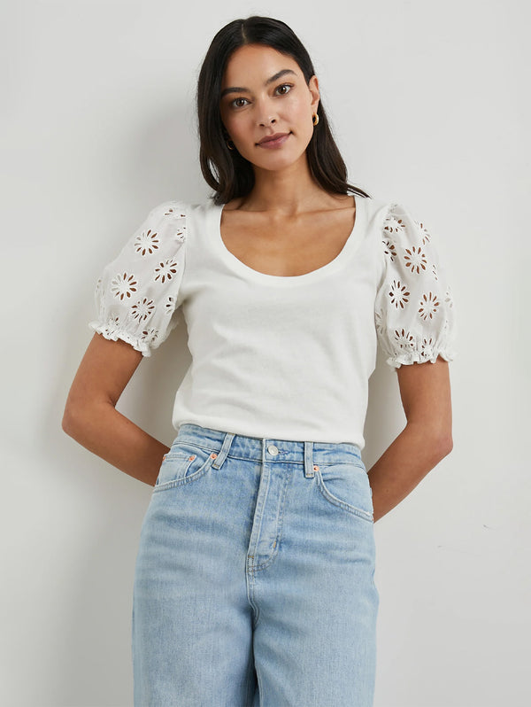 Lilia Embroidered Top - White-Rails-Over the Rainbow