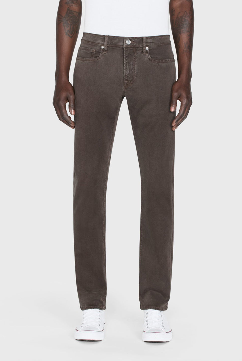 L'Homme Slim Pant - Mocha-FRAME-Over the Rainbow