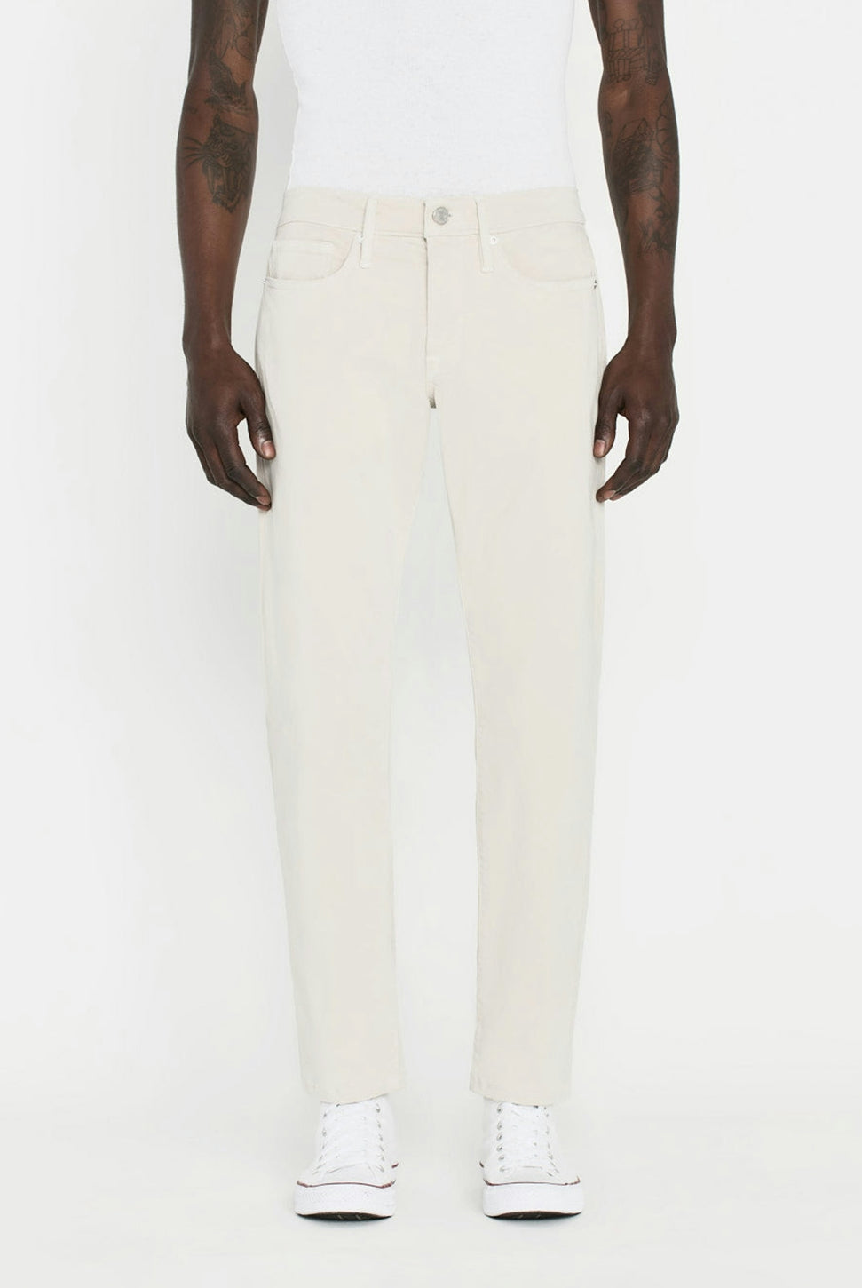 L'Homme Slim Pant - Milk Beige-FRAME-Over the Rainbow