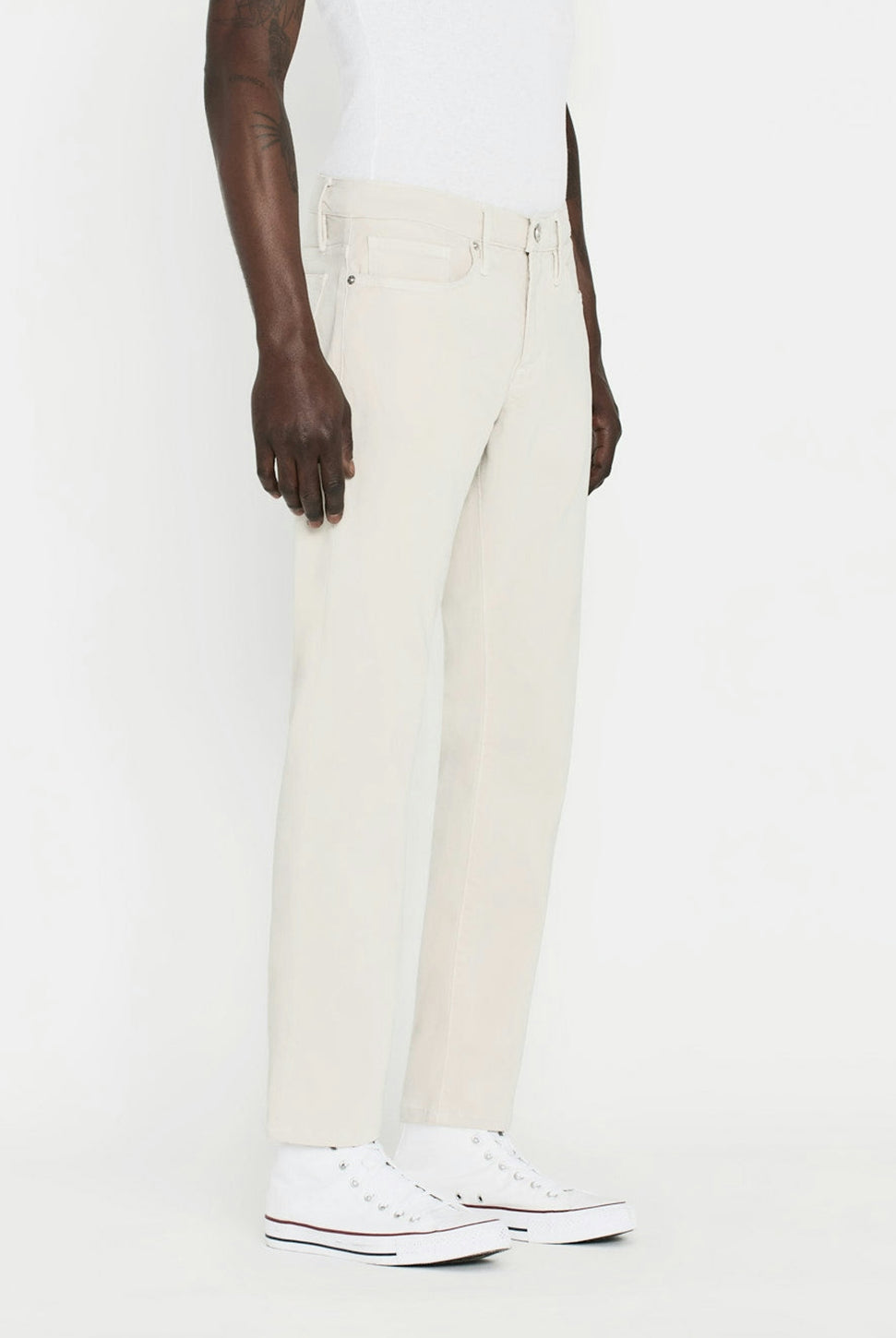 L'Homme Slim Pant - Milk Beige-FRAME-Over the Rainbow