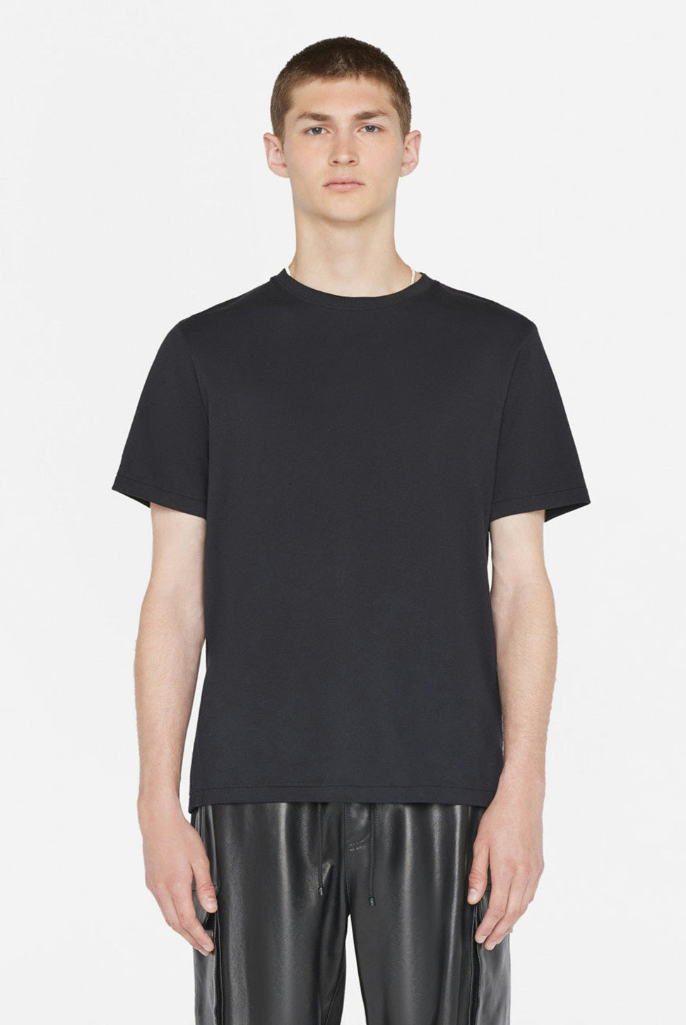 Duo Fold Short Sleeve Tee - Noir-FRAME-Over the Rainbow