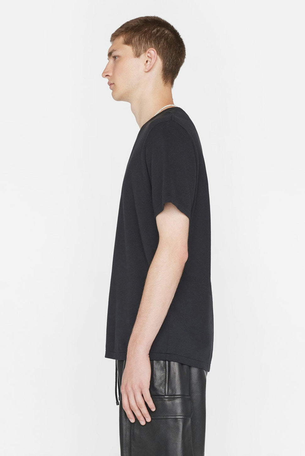 Duo Fold Short Sleeve Tee - Noir-FRAME-Over the Rainbow
