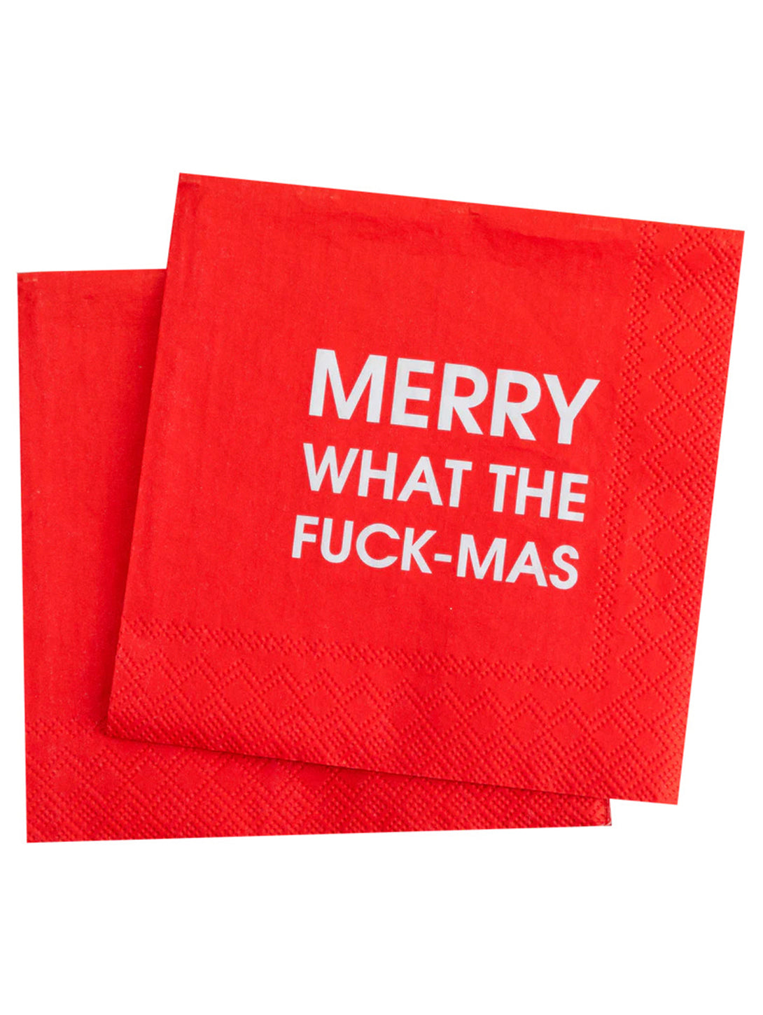 Merry What The Fuck-Mas Cocktail Napkin-CHEZ GAGNE LETTERPRESS-Over the Rainbow