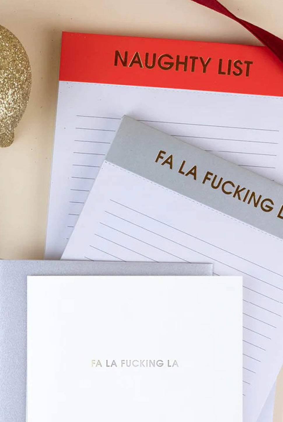 Letterpress Card - Fa La Fucking La-CHEZ GAGNE LETTERPRESS-Over the Rainbow