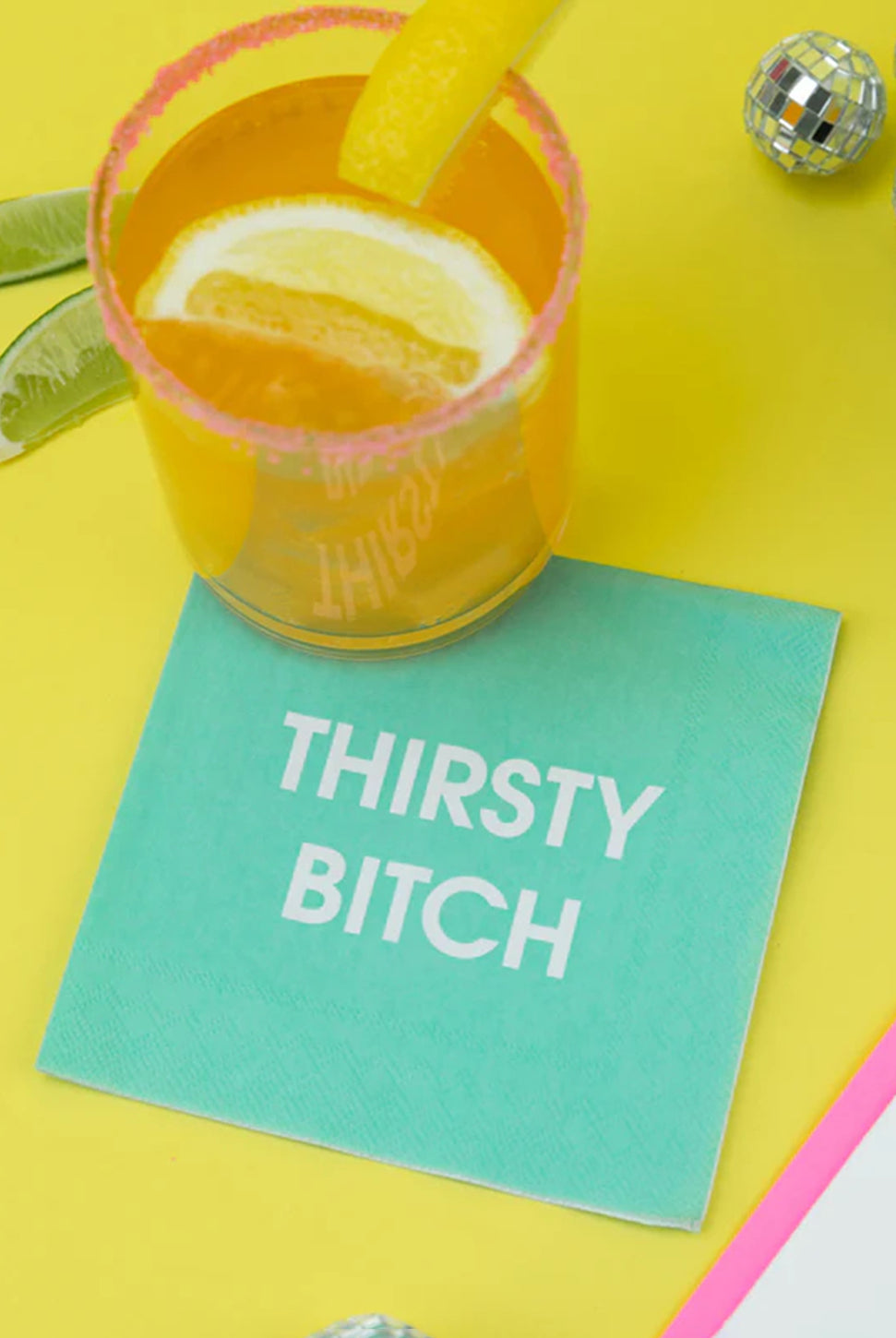 Thirsty Bitch - Cocktail Napkins-CHEZ GAGNE LETTERPRESS-Over the Rainbow