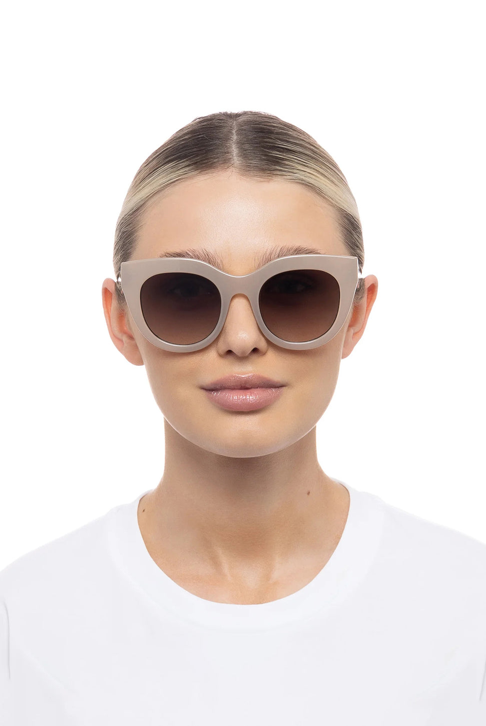 Air Heart Sunglasses - Oatmeal-LE SPECS-Over the Rainbow