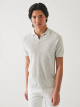 Short Sleeve Cupro Textured Polo - Drizzle-Patrick Assaraf-Over the Rainbow