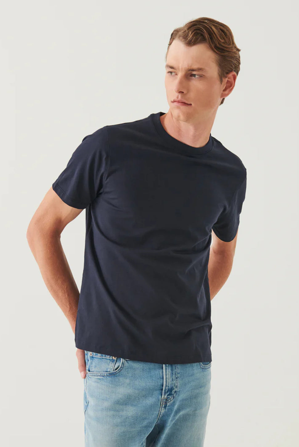 Organic High Neck T-Shirt - Midnight-Patrick Assaraf-Over the Rainbow