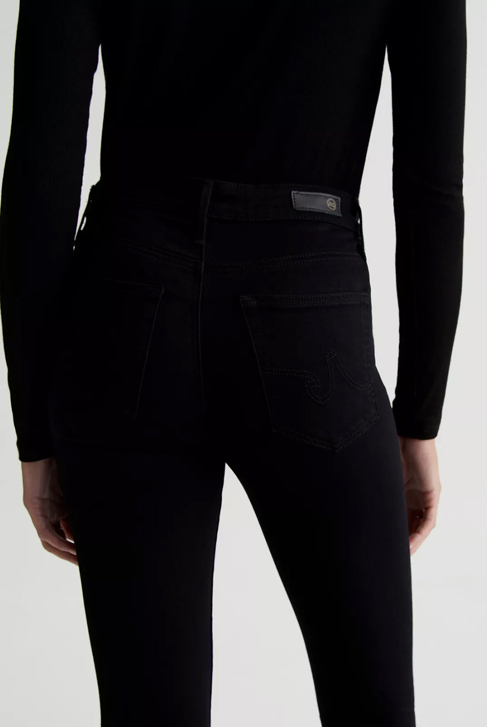 Farrah High Rise Ankle Skinny Jean - Black-AG Jeans-Over the Rainbow