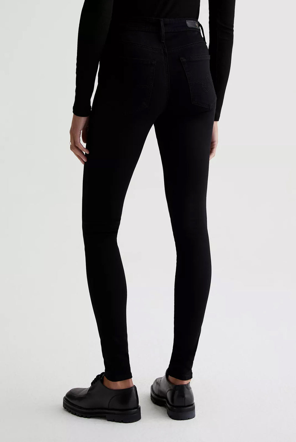 Farrah High Rise Ankle Skinny Jean - Black-AG Jeans-Over the Rainbow