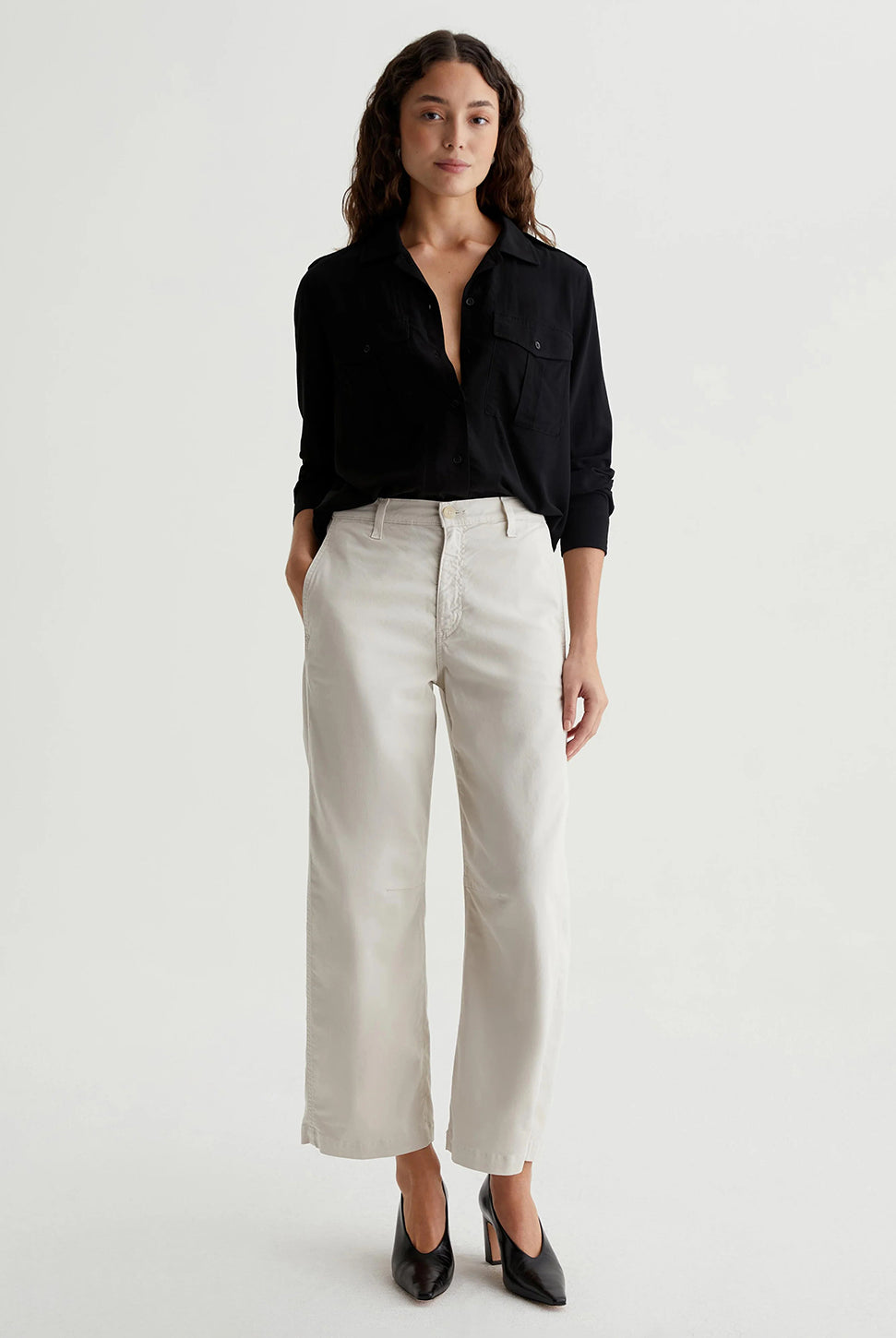 Fiona High Rise Barrel Pant - Pumice-AG Jeans-Over the Rainbow