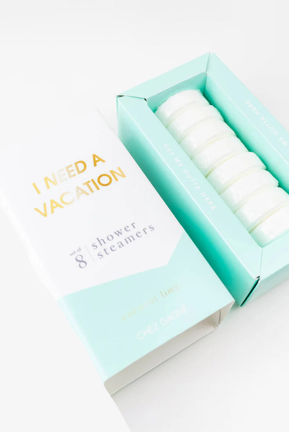 I Need A Vacation Shower Steamer Set - Coconut Lime-CHEZ GAGNE LETTERPRESS-Over the Rainbow