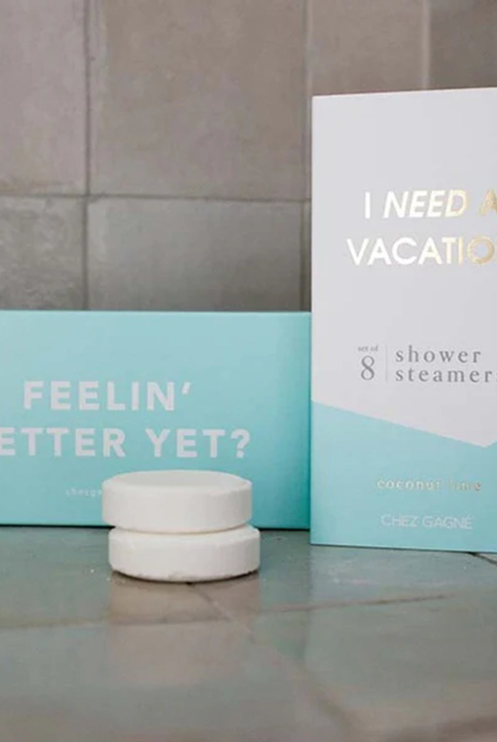 I Need A Vacation Shower Steamer Set - Coconut Lime-CHEZ GAGNE LETTERPRESS-Over the Rainbow