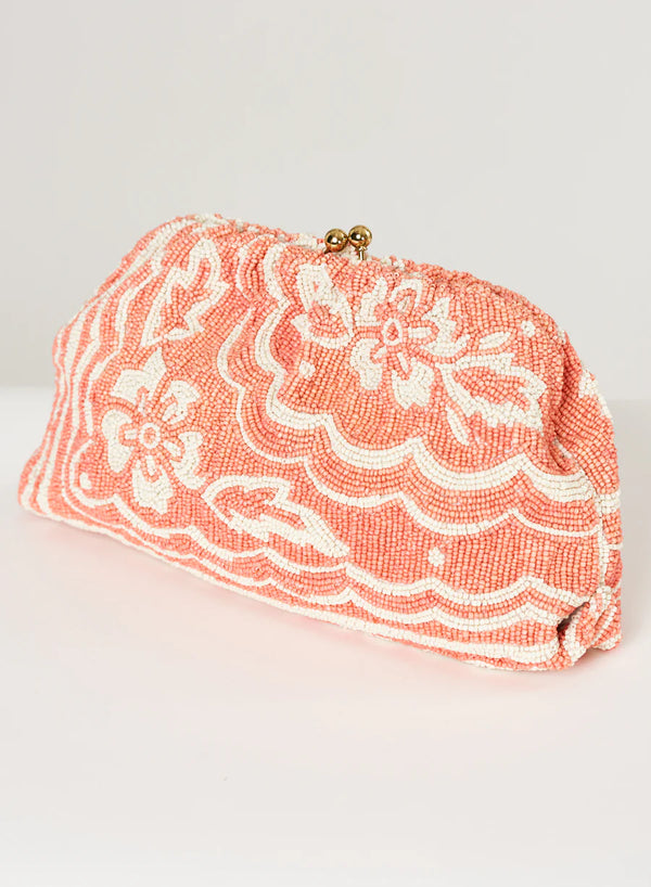 Sylvie Bead Clutch - Coral-MABE-Over the Rainbow