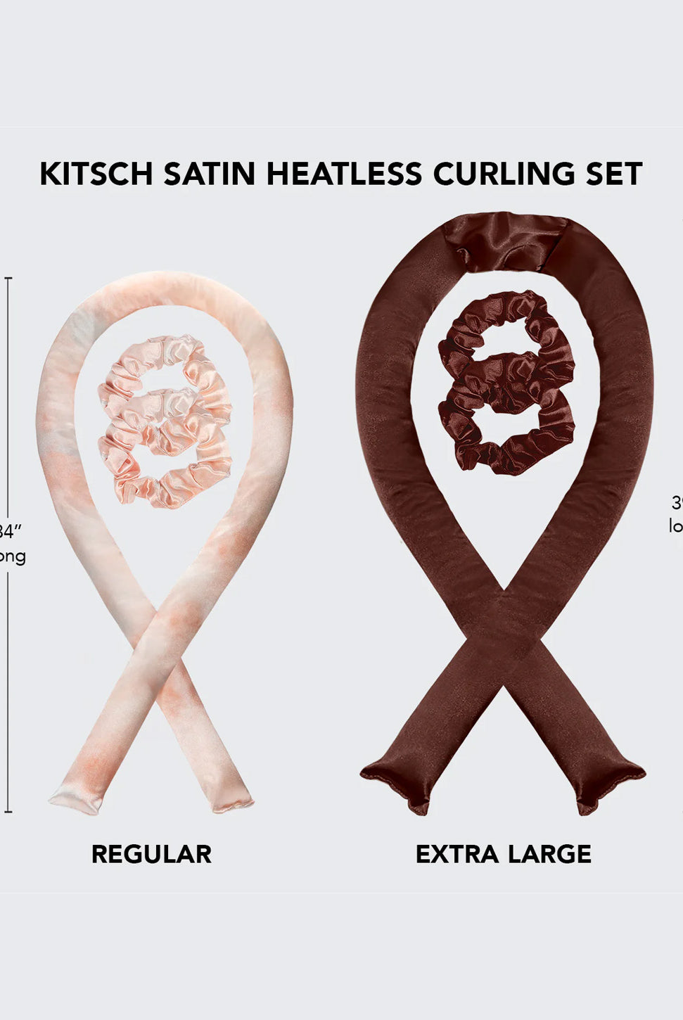 XL Satin Heatless Curling Set - Chocolate-KITSCH-Over the Rainbow