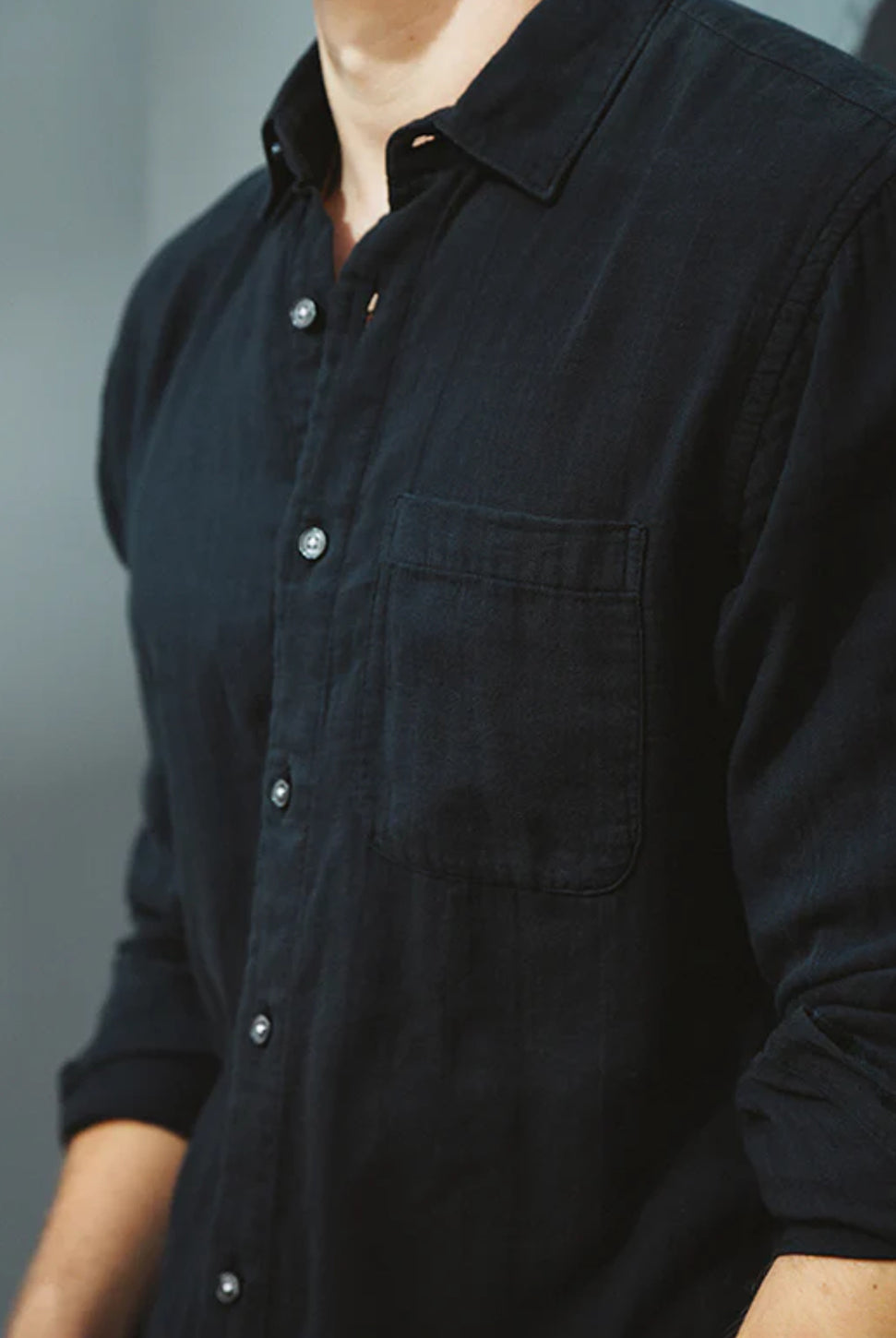The Ripper Double Gauze Shirt - Black-HIROSHI KATO-Over the Rainbow