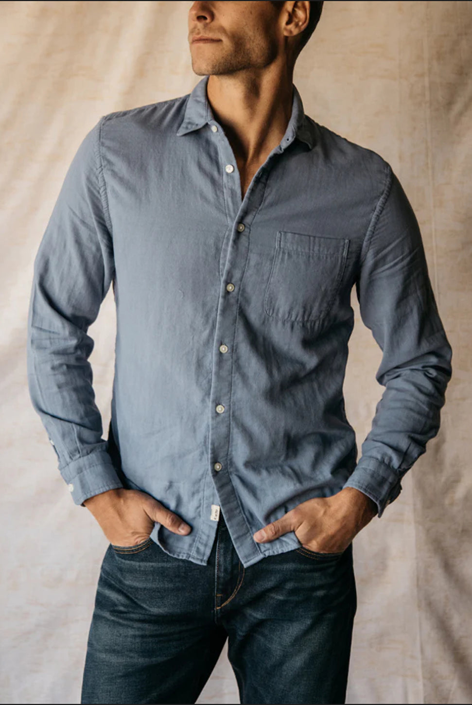 The Ripper Double Gauze Shirt - Matte Blue-HIROSHI KATO-Over the Rainbow