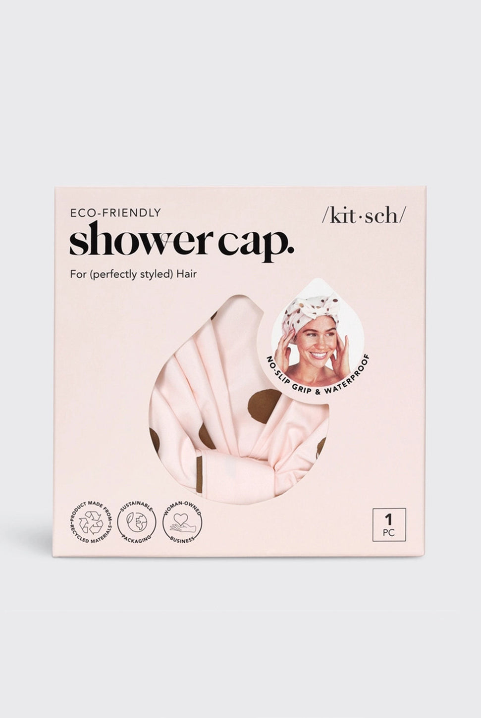 Luxury Shower Cap - Blush Dot-KITSCH-Over the Rainbow