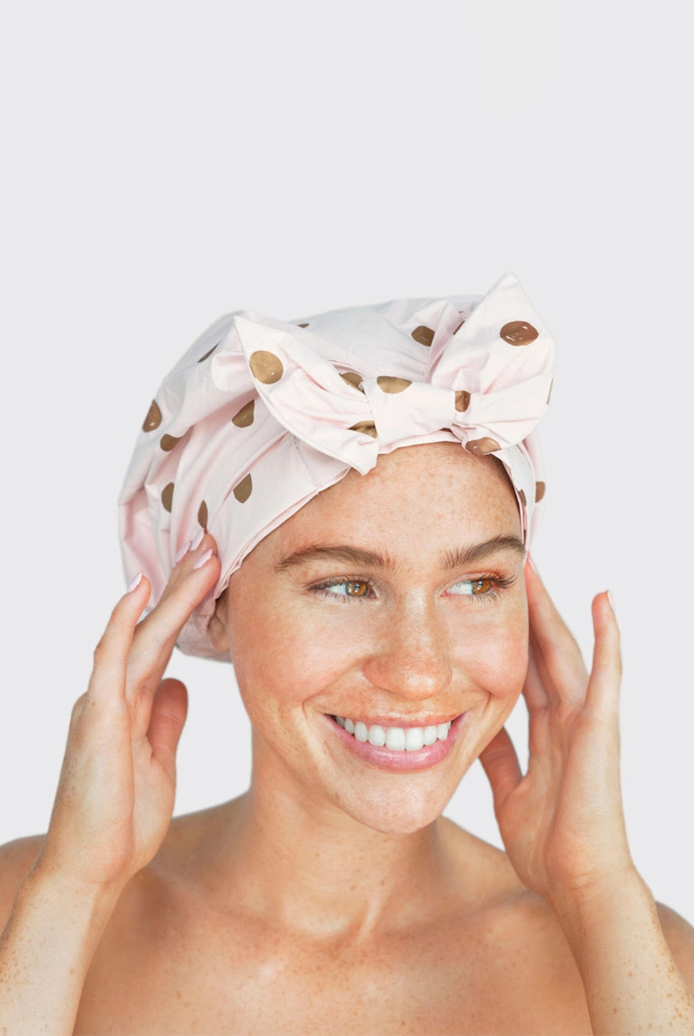Luxury Shower Cap - Blush Dot-KITSCH-Over the Rainbow
