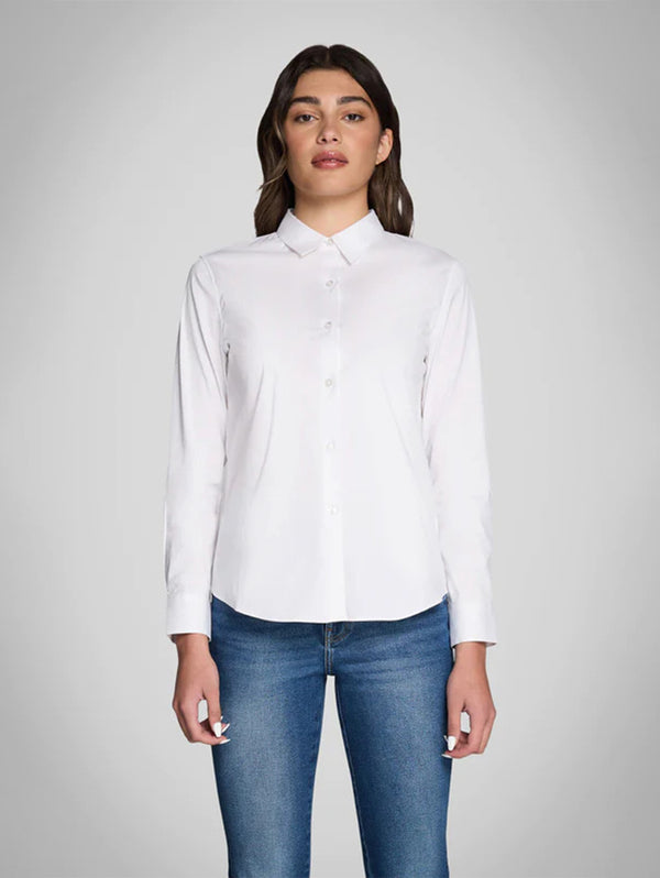 Simply Tailored Stretch Shirt - White-PURE & SIMPLE-Over the Rainbow