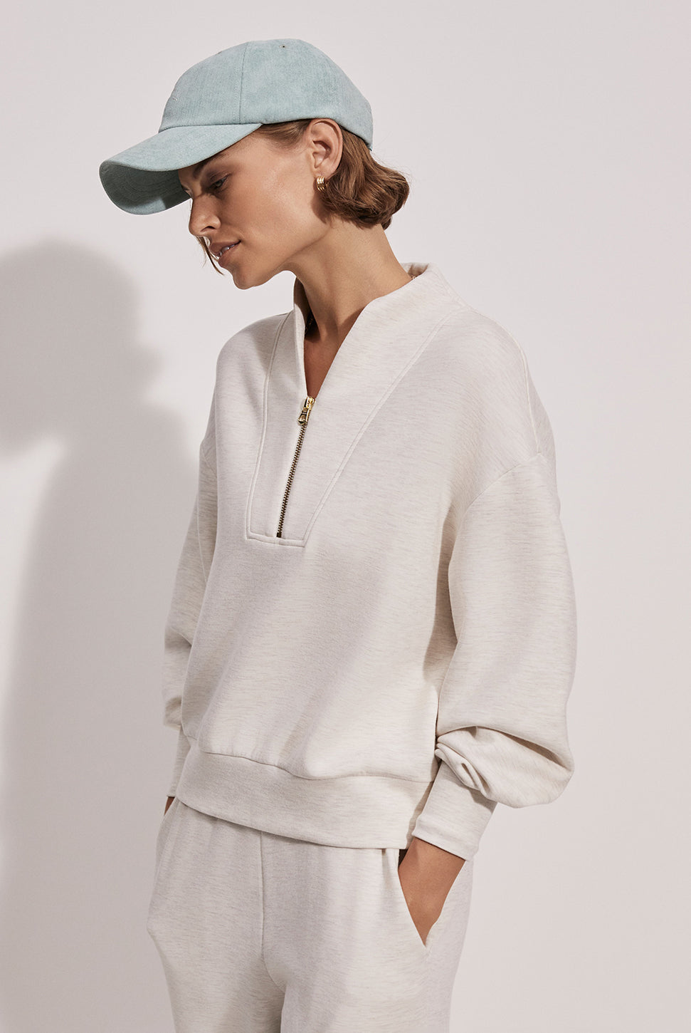 Davidson Sweatshirt - Ivory Marl-VARLEY-Over the Rainbow