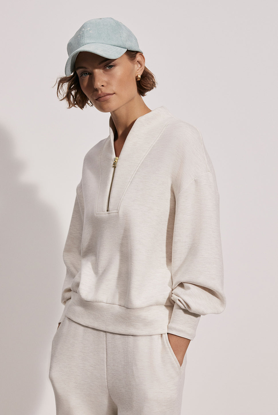 Davidson Sweatshirt - Ivory Marl-VARLEY-Over the Rainbow