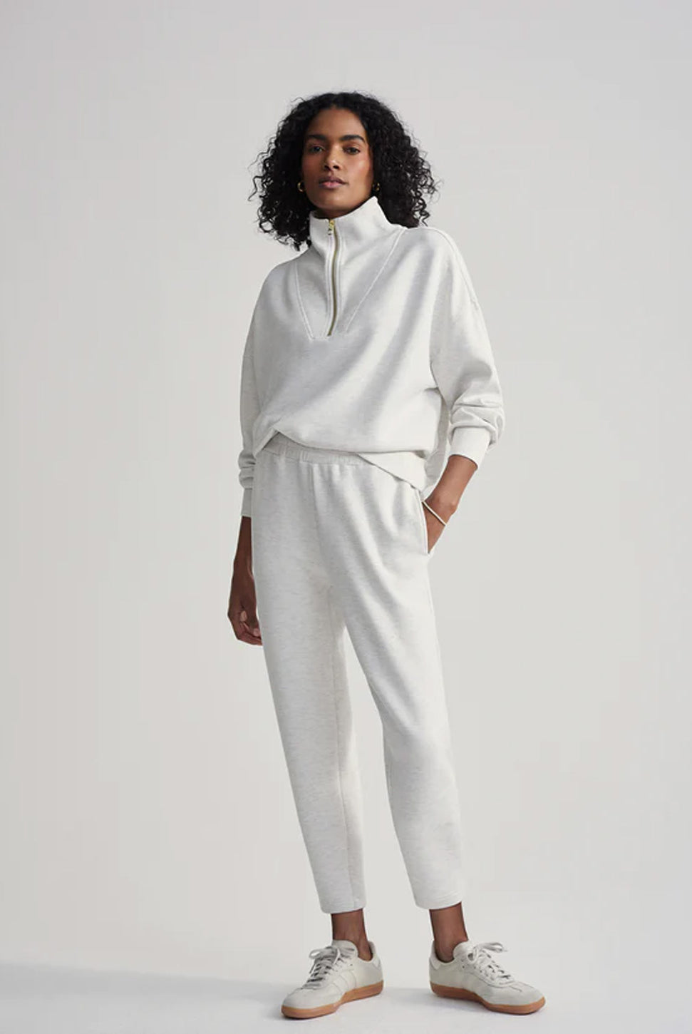 The Slim Pant 25"- Ivory Marl-VARLEY-Over the Rainbow