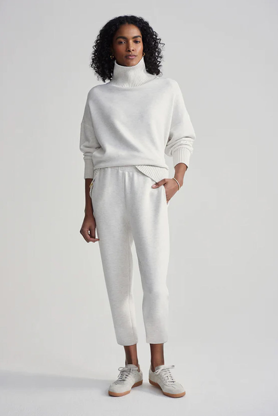 The Slim Pant 25"- Ivory Marl-VARLEY-Over the Rainbow