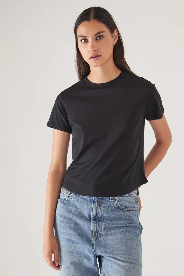 Short Sleeve Pima Classic Baby Tee - Black-Patrick Assaraf-Over the Rainbow