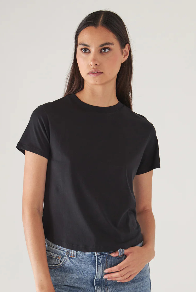 Short Sleeve Pima Classic Baby Tee - Black-Patrick Assaraf-Over the Rainbow